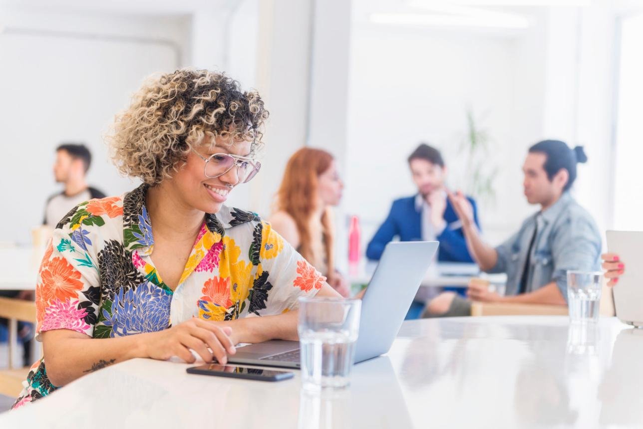 Freelancer working in a shared space